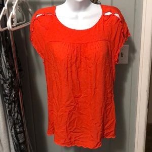 Maeve Anthropologie orange blouse size 4
